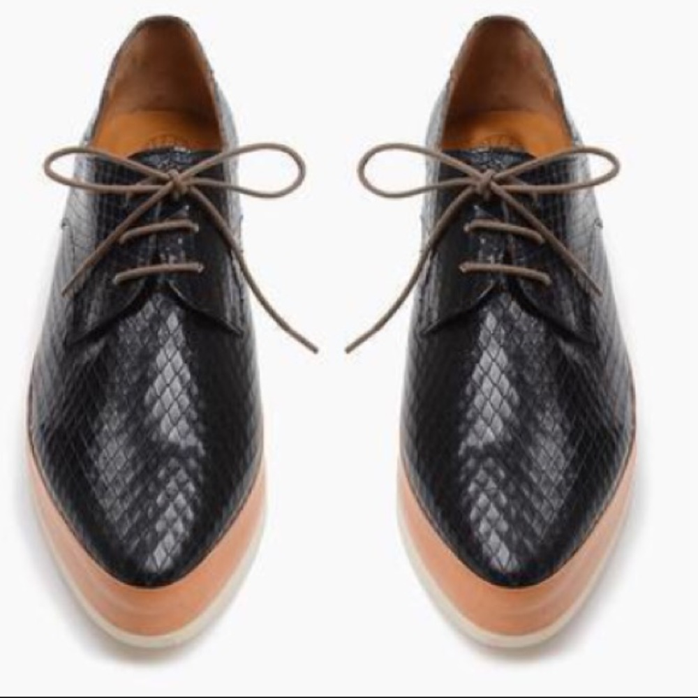 Coclico leather platform Oxford shoes size 10 - Picture 1 of 8